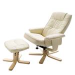 Relaxfauteuil Miltach (met hocker) kunstleer - Crème