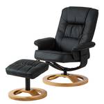 Relaxfauteuil Montreal (met hocker) zwart kunstleer