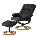 Relaxfauteuil Montreal (met hocker) zwart kunstleer