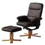 Relaxfauteuil Mou (met hocker) echt leer Bruin