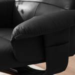 Relaxfauteuil Mou (met hocker) echt leer Zwart