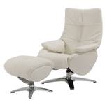 Fauteuil de relaxation Nordmark Cuir véritable - Blanc - Avec repose-pieds