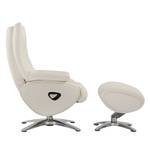 Fauteuil de relaxation Nordmark Cuir véritable - Blanc - Avec repose-pieds