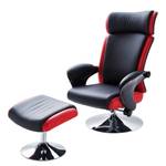 Relaxfauteuil Orford kunstleer - Zwart/rood