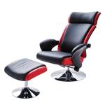 Relaxfauteuil Orford kunstleer - Zwart/rood