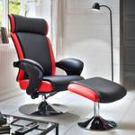 Relaxfauteuil Orford kunstleer - Zwart/rood