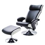 Fauteuil de relaxation Orford Imitation cuir - Noir / Blanc