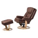 Relaxfauteuil Parap (met hocker) microvezel - bruin