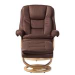 Relaxfauteuil Parap (met hocker) microvezel - bruin