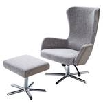 Relaxfauteuil Perryton geweven stof/kunstleer - grijs