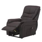 Relaxfauteuil Sasina (met opstahulp) kunstleer - Donkerbruin