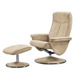 Relaxfauteuil Selfors (met hocker) microvezel - Cappuccinokleurig