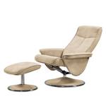 Relaxfauteuil Selfors (met hocker) microvezel - Cappuccinokleurig