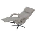 Fauteuil de relaxation Shuttle Cuir véritable Gris - Réglage électrique : 3 moteurs avec batterie