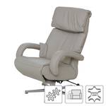 Fauteuil de relaxation Shuttle Cuir véritable Gris - Réglage électrique : 3 moteurs avec batterie