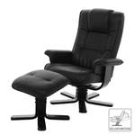 Relaxfauteuil Wenzo (met hocker) kunstleer - zwart