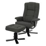 Relaxfauteuil Wenzo (met hocker) geweven stof - Antraciet