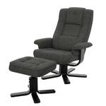 Relaxfauteuil Wenzo (met hocker) geweven stof - Antraciet