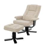 Relaxfauteuil Wenzo (met hocker) geweven stof - Aardekleurig