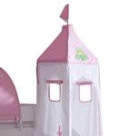 Halbhohes Spielbett Kim Buche massiv/Weiß Textilset Princess