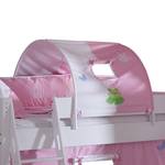 Halbhohes Spielbett Kim Buche massiv/Weiß - Textilset Princess