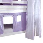Etagenbett Beni Buche massiv/Weiß mit Textilset Purple/Weiß/Herz