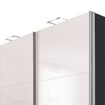 Armoire à portes coulissantes Ruby Couleur graphite / Verre blanc - Largeur d'armoire : 300 cm - 3 portes