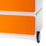Cassettiera con ruote easyBox I Bianco / Arancione
