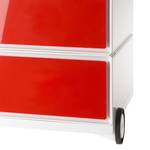 Cassettiera con ruote easyBox II Bianco / Rosso