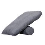 Coussin de dossier avec boudin Roxbury Tissu - Tissu Kiara : Gris