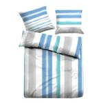 Parure de lit en satin Blue Degrade II Turquoise / Blanc - 135 x 200 cm + oreiller 80 x 80 cm