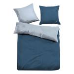 Parure de lit en satin Uni Bleu foncé - 135 x 200 cm + oreiller 80 x 80 cm