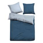 Parure de lit en satin Uni Bleu foncé - 155 x 220 cm + oreiller 80 x 80 cm