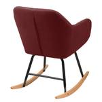 Chaise à bascule Bolands Tissu / Hêtre massif - Rouge foncé