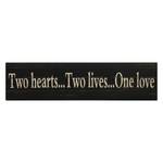 Schild Two Hearts Schwarz