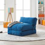 Fauteuil convertible Caneva Tissu synthétique bleu