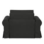 Fauteuil-lit LATINA Country avec housse Tissu - Tissu Doran : Noir