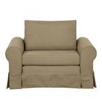 Slaapfauteuil LATINA Country met Hoes geweven stof - Stof Doran: Beige - Breedte: 125 cm