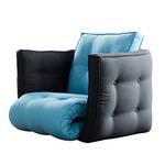 Slaapfauteuil Dice futon petrolblauw/donkergrijs