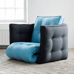 Fauteuil futon convertible Dice Bleu pétrole / Gris foncé