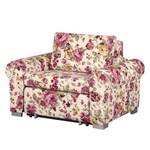 Slaapfauteuil LATINA Basic Country vlakweefsel - beige gebloemd - Geweven stof Orgesa: Beige/Pink