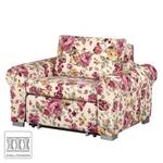 Fauteuil-lit LATINA Basic Country Matière tissée - Motif floral beige - Tissu Orgesa: Beige/Rose vif - Largeur : 125 cm