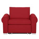 Slaapfauteuil LATINA Basic Country geweven stof - Stof Doran: Rood - Breedte: 125 cm