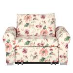 Fauteuil-lit LATINA Basic Country Matière tissée - Motif floral - Tissu Gracia: Crème / Rouge - Largeur : 125 cm