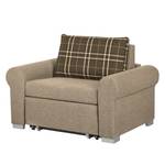 Schlafsessel LATINA Basic Country Webstoff - Webstoff Mueni / Webstoff Logan: Beige / Webstoff Braun kariert