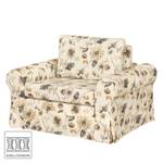 Fauteuil convertible Latina VIII Matière tissée - Motif floral - Beige / Marron