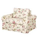 Slaapfauteuil LATINA Country met Hoes vlakweefsel - gebloemd - Geweven stof Fedra: Crèmekleurig / Rood - Breedte: 125 cm