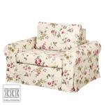 Fauteuil-lit LATINA Country avec housse Toile tissée - Motif floral - Tissu Fedra: Crème / Rouge