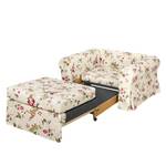 Fauteuil-lit LATINA Country avec housse Toile tissée - Motif floral - Tissu Fedra: Crème / Rouge