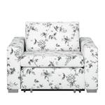 Fauteuil convertible Latina VII Matière tissée - Motif floral - Blanc / Gris